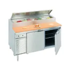 image of La Rosa Refrigeration L-13154-32 54" 2-Door Sandwich and Salad Prep Table, 8 Pans