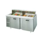 image of Randell 9230-513 72" 2-Section Sandwich and Salad Prep Table, 16 Pan Capacity, Stainless Steel