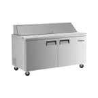 image of Coldline SP60 60" 2-Door Refrigerated Sandwich and Salad Prep Table, 16 Pans, Stainless Steel