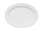 image of Seltmann 001-172056 Oval Porcelain Platter, 11" x 8.2" x .79" White, Flat Edge - 1/Each