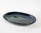 image of Select Concept 01-757-1-144 Oval Stoneware Platter, 11" W x 15" D x 1.9" H, Blue China Dinnerware