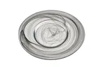 image of Ardacam 2061-7 Round Glass Plate, 13" Diameter, Black & White Finish, Elegant Dinnerware