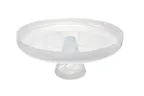 image of Ardacam 2446F-2541-2 Footed Glass Plate, 11" Round White Asos Design, Elegant Dinnerware