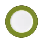 image of Mikasa 5256036 Plate, 10" Round, Green Ceramic Porcelain, Dishwasher, Microwave & Oven Safe
