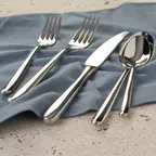image of Mikasa 5257218 Dessert Fork, 6-4/5"L, Heavy Weight, 18/10 Stainless Steel, Santorini - Dozen