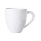 image of Mikasa 5260090 Camilla China Mug, 11.25 oz, Embossed, Vitrified Porcelain, Bright White