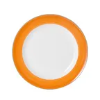 image of Mikasa 5260106 Plate, 12" Round, Orange, Ceramic Porcelain - Dishwasher, Microwave & Oven Safe