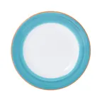 image of Mikasa 5260107 China Plate, 7" Round, Turquoise, Ceramic Porcelain, Dishwasher Safe