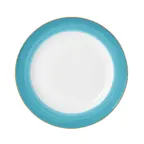 image of Mikasa 5260112 Sunday Brunch Plate, 12" Round, Turquoise, Ceramic Porcelain, Dishwasher Safe