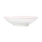image of Mikasa 5260288 Bistro Bowl, 13.5 oz, 7.5" Dia., Round, Shallow, Coupe, White Red Band, Porcelain