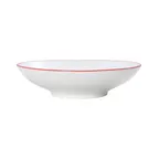 image of Mikasa 5260291 Bistro Bowl, 10.5" Dia., 43.94 oz, White with Red Band, Porcelain