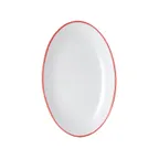 image of Mikasa 5260295 China Plate, Bistro Entree, Oval, 9-3/4"L x 6-3/10"W, Red, Vitrified Porcelain