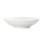 image of Mikasa 5260311 Bistro Bowl, 56 oz, 10" dia., White with Lime Band, Porcelain, Round, Shallow, Coupe