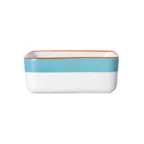 image of Mikasa 5260344 Sunday Brunch Sugar Holder, 4" Turquoise Ceramic Porcelain