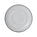 image of Mikasa 5260395 China Bistro Saucer, 6.75" dia., Vitrified Porcelain, White with Black Band