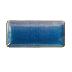 image of Mikasa 5266876 Starlit Rectangular China Platter, 14" x 6.3", Vitrified Porcelain, Blue