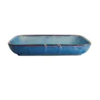 image of Mikasa 5266879 Starlit Rectangular China Platter, 13-1/2"L x 9-7/16"W, Vitrified Porcelain, Blue