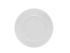 image of Mikasa 5292240 Bistro Blanc China Plate, 9" Round, Vitrified Porcelain, White