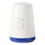 image of Mikasa 5297194 Bistro Salt Shaker, 2-2/5" dia., Vitrified Porcelain, Blue