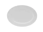 image of Mikasa 5302668 Galleria Oval Dinner Plate, 12.5" (12-1/2") Porcelain, White, Dishwasher Safe