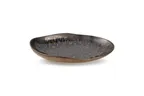 image of Chic 5314852 Deep Rim China Plate, 11.8" Round, 26.54 oz, Black with Gold Porcelain, Dishwasher Safe