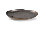 image of Chic 5314853 Deep Rim Porcelain Plate, 13.8" Diameter, 43.96 oz Capacity, Black with Gold Finish