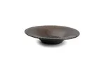 image of F2D 5315367 Deep China Plate, 10.2" Diameter, Silver Stripe Porcelain, Microwave Oven Safe