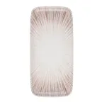 image of ID Fine 5316298 Fine China Rectangular Platter, 6.429" W x 13.5" D x 1" H, Creme Ray, Dishwasher Safe