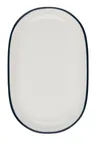 image of ID Fine 5321444 Oval China Platter, 14" W x 1.2" D x 15.8" H, Modest Navy, Dishwasher Safe