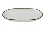 image of ID Fine 5321581 Oval China Platter, 11" x 7" Dish, Modest Green Fine China, Dishwasher Safe - 1/Each