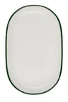 image of ID Fine 5321582 Oval China Platter 13" Wide x 13.9" High x 1.17" Deep Modest Green Dishwasher Safe