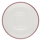 image of ID Fine 5324890 Round Fine China Saucer, 6.4" Diameter x 0.75" Height, Modest Maroon Finish