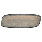 image of ID Fine 5324981 Oval China Platter, 4" W x 11.75" D x 0.88" H, Blue Vitrified Stoneware - 1/Each