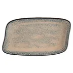 image of ID Fine 5324982 Roots Oval Platter, 5.88" x 10.25" x 0.88" Charma Blue Vitrified Stoneware