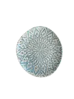 image of ID Fine 5327719 Coupe Plate, 8.3" x 7.5" Oval Ceramic, Granada Turquoise Vitrified Stoneware