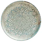 image of ID Fine 5327722 1972 Coupe Plate, 10.25" Granada Turquoise Stoneware Round Plate with Coupe Rim