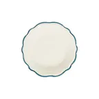 image of ID Fine 5335905 1972 Coupe Plate, 8.26" Round Porcelain, Teal Line Fulya, Dishwasher Safe