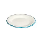 image of ID Fine 5335906 1972 Coupe Plate, 10.24" Round Porcelain Dinner Plate, Teal Line Fulya, Coupe Rim