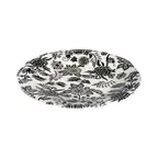 image of ID Fine 5335945 1972 Coupe Plate, 11.42" Round Porcelain Plate, Herba Black Fulya, Dishwasher Safe