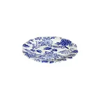 image of ID Fine 5336692 1972 Coupe Plate, 8.26" Round Porcelain, Herba Blu Line Fulya, Dishwasher Safe