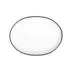 image of ID Fine 5337292 - Oval Fine China Platter, 10.63" x 14.63", Black Finish, Dishwasher Safe - 1/Each