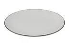 image of ID Fine 5337301 9" Round Coupe Rim Fine China Plate, Modest Green, Dishwasher Safe