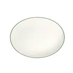 image of ID Fine 5337307 - Oval Fine China Platter, 10.63" x 14.63", Modest Green, Dishwasher Safe - 1/Each