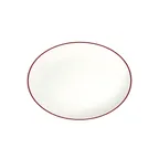 image of ID Fine 5337310 Oval Platter, 9.63" x 13" Fine China, Modest Maroon, Dishwasher Safe, Serving Tray