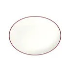 image of ID Fine 5337311 Oval Fine China Platter, 10.63" x 14.63", Modest Maroon, Dishwasher Safe
