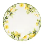 image of ID Fine 5337737 Pizza Plate, 12.25" Round Fine China, Sorrento Lemon Finish, Dishwasher Safe