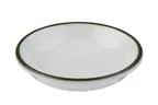 image of ID Fine 5340268 Round China Plate, 4" Diameter, 2 Oz Capacity, Deep Rim, Modest Green Finish