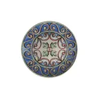 image of ID Fine 5340296 Fine China Plate, 11.67" Round Coupe Rim, Blue Amalfi Design