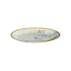 image of ID Fine 5341373 - 11.2" Round Coupe Rim Fine China Plate, Yellow Arte Finish