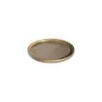 image of ID Fine 5341715 - 6.3" Round Hi‑Wall Fine China Plate, Fall Sage, Wide Rolled Edge, 6.3" Diameter